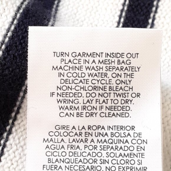 Cabi Victory Longline Open Front Striped Duster Cardigan Navy Blue Ivory Size M - Picture 11 of 12